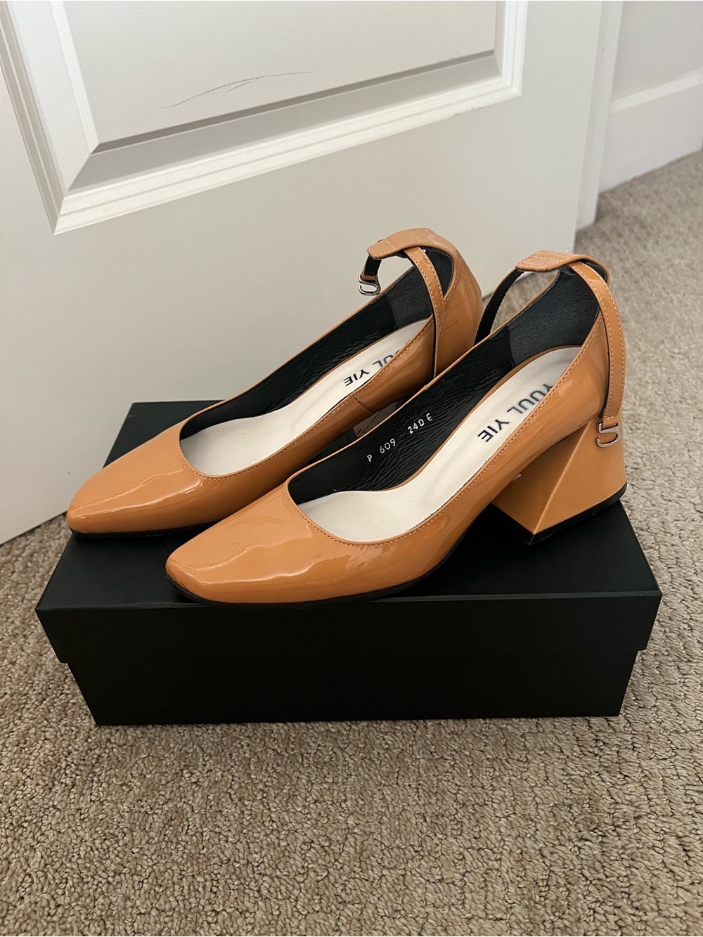 Yuul Yie Tan Patent Block Heels with Ankle strap